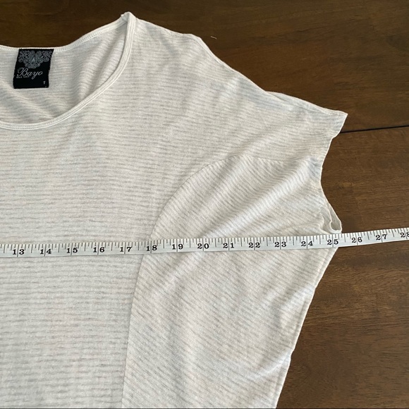 BAYO White Sheer Blouse Stripes - Picture 7 of 9